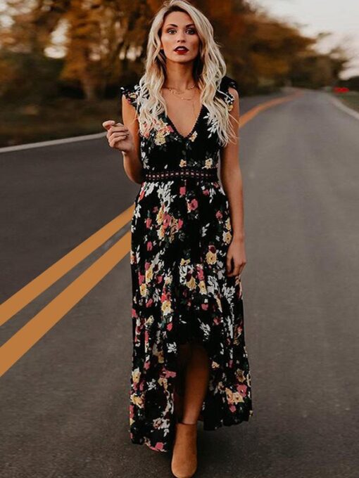 Maxi abito boho Neirin Nero