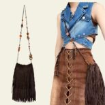 sac a main frange noir 4