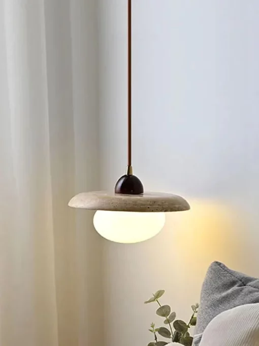 Lampada a sospensione in travertino D25 cm