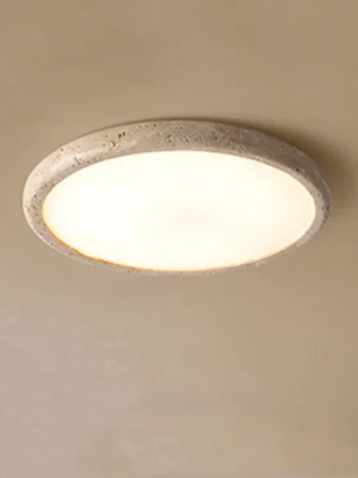 Plafoniera LED (luce gialla) in travertino D38