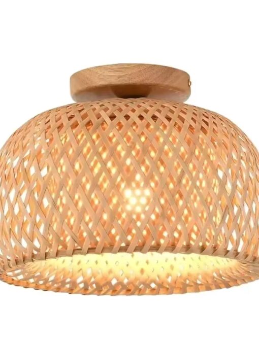 Plafoniera in rattan a forma di campana D38 cm