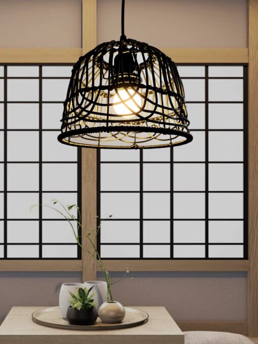 Paralume in rattan naturale NERO D20 cm