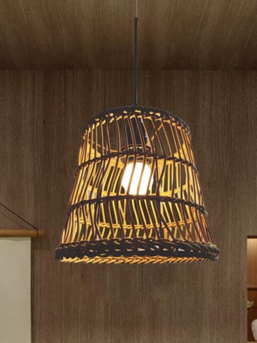 Cestino paralume in rattan D15 cm