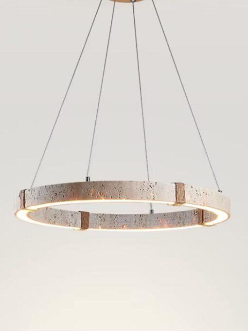 Lampadario in travertino naturale D40 cm