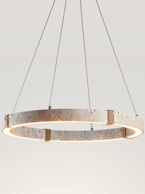 Lampadario in travertino naturale D50 cm