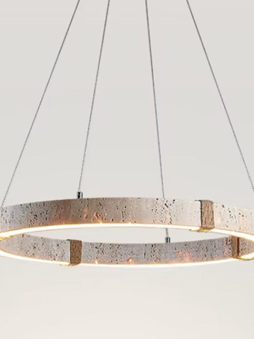 Lampadario in travertino naturale D60 cm