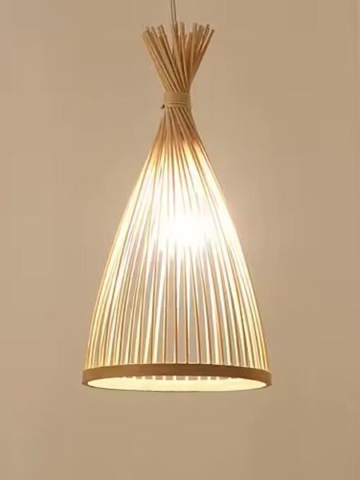 Lampada a sospensione in bambù naturale D20 cm