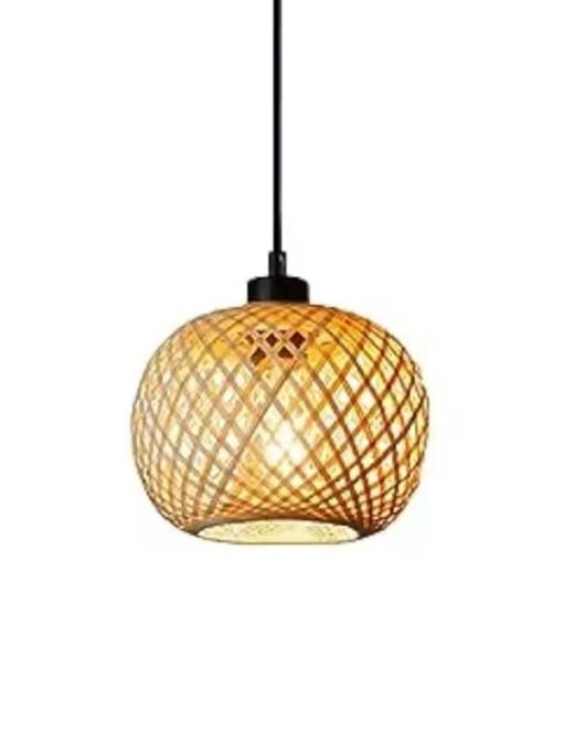 Lampada a sospensione in rattan naturale D20 cm