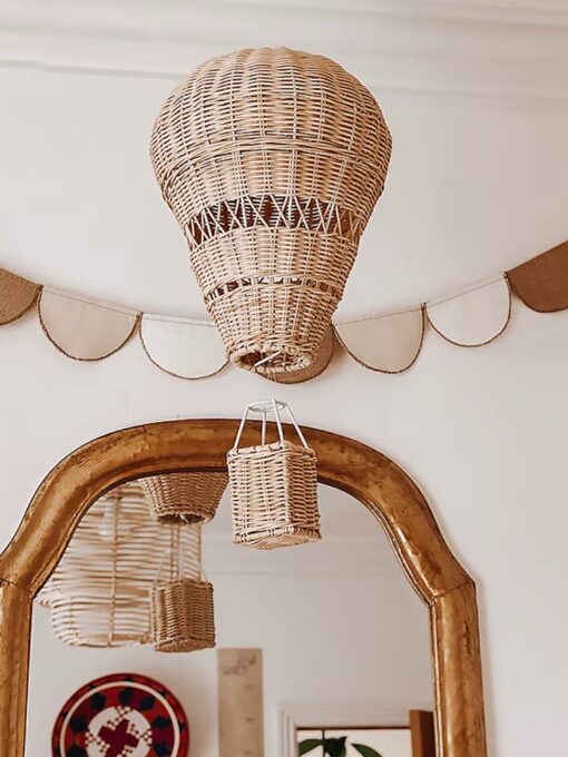 Mongolfiera in rattan 24x30 cm