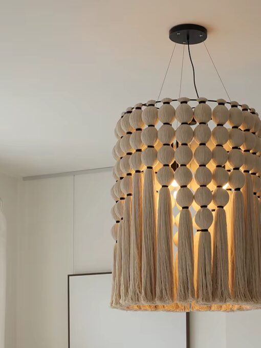 Lampada a sospensione Bohème in cotone 50 x 55 cm