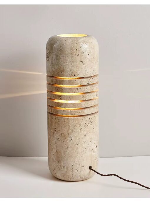 Lampada da tavolo in travertino H50 cm